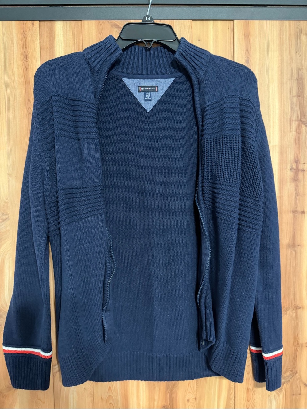 Tommy Hilfiger Navy Zip-Up Knit Sweater